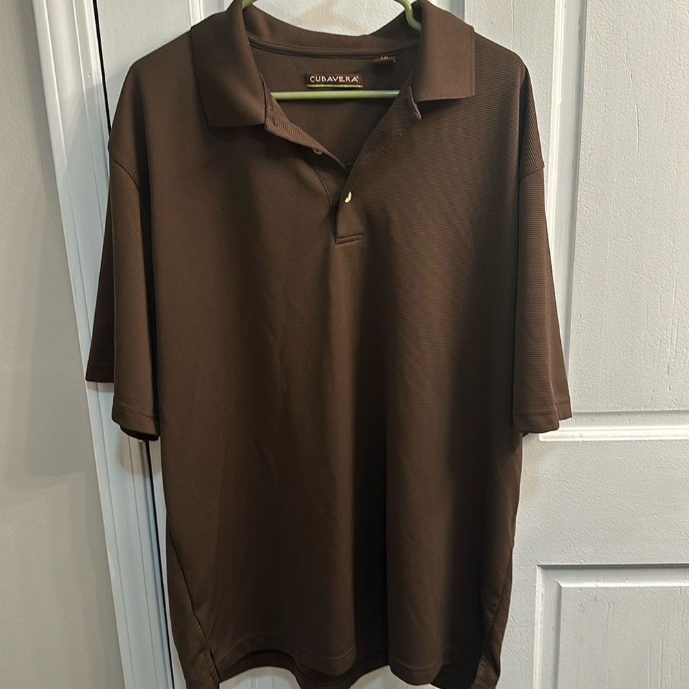 Cubavera Brown Short Sleeve Polo Top Size 2XL